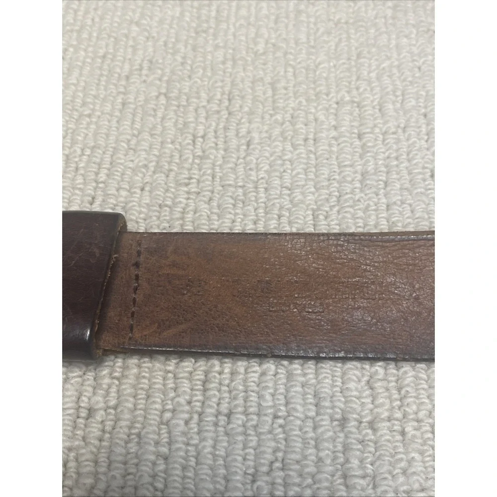 Vintage ABERCROMBIE & FITCH Belt Men 38 Brown Genuine Leather 28070 Made in USA